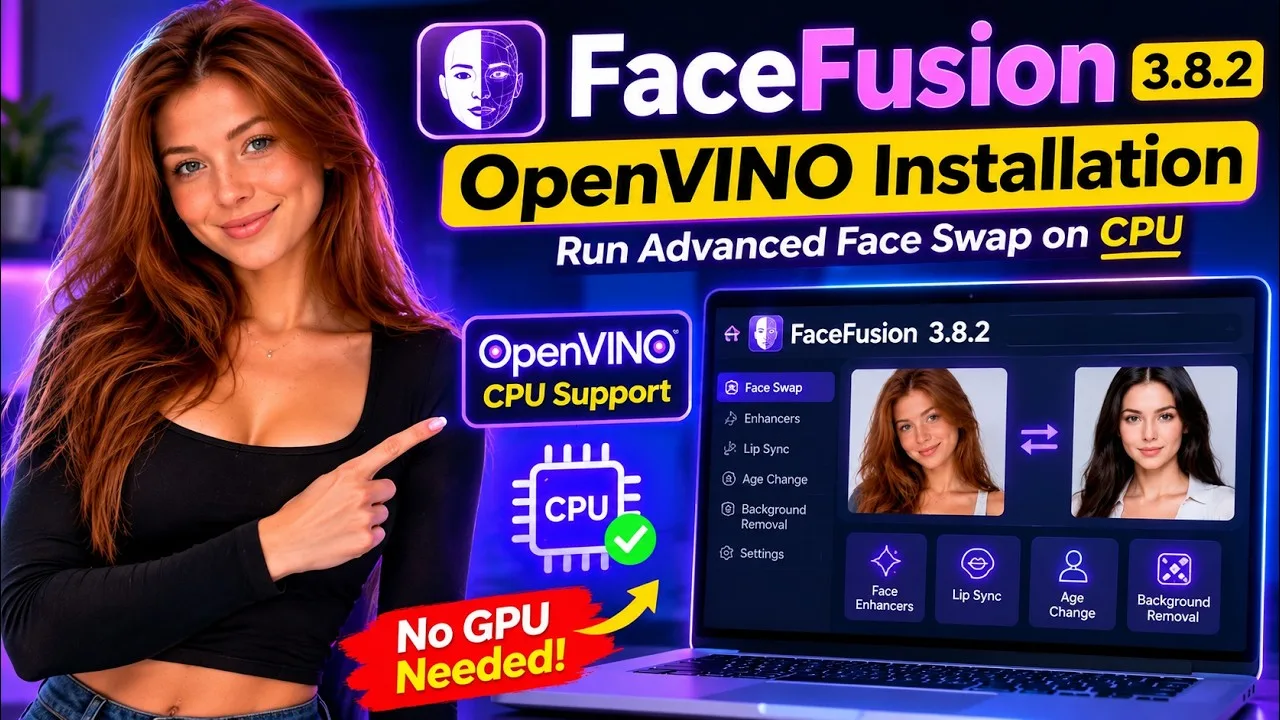 FaceFusion 3.8.2 with OpenVINO: CPU setup on Windows